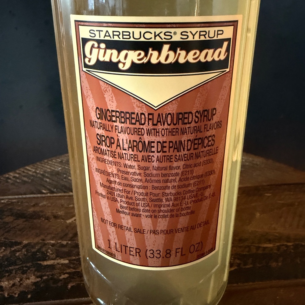 Authentic Starbucks Gingerbread Syrup